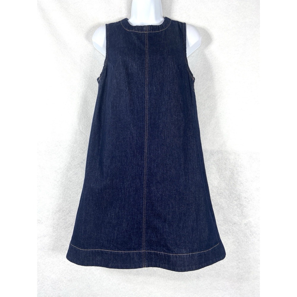 Madewell Denim Tunic Dress Women's XS Blue Shift 3/4 Sleeves 100% Cotton Chic